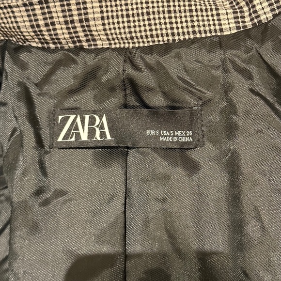 Zara Plaid Double-Breasted Jacket with Removable Belt - Size S, Trench Coat - Picture 10 of 16